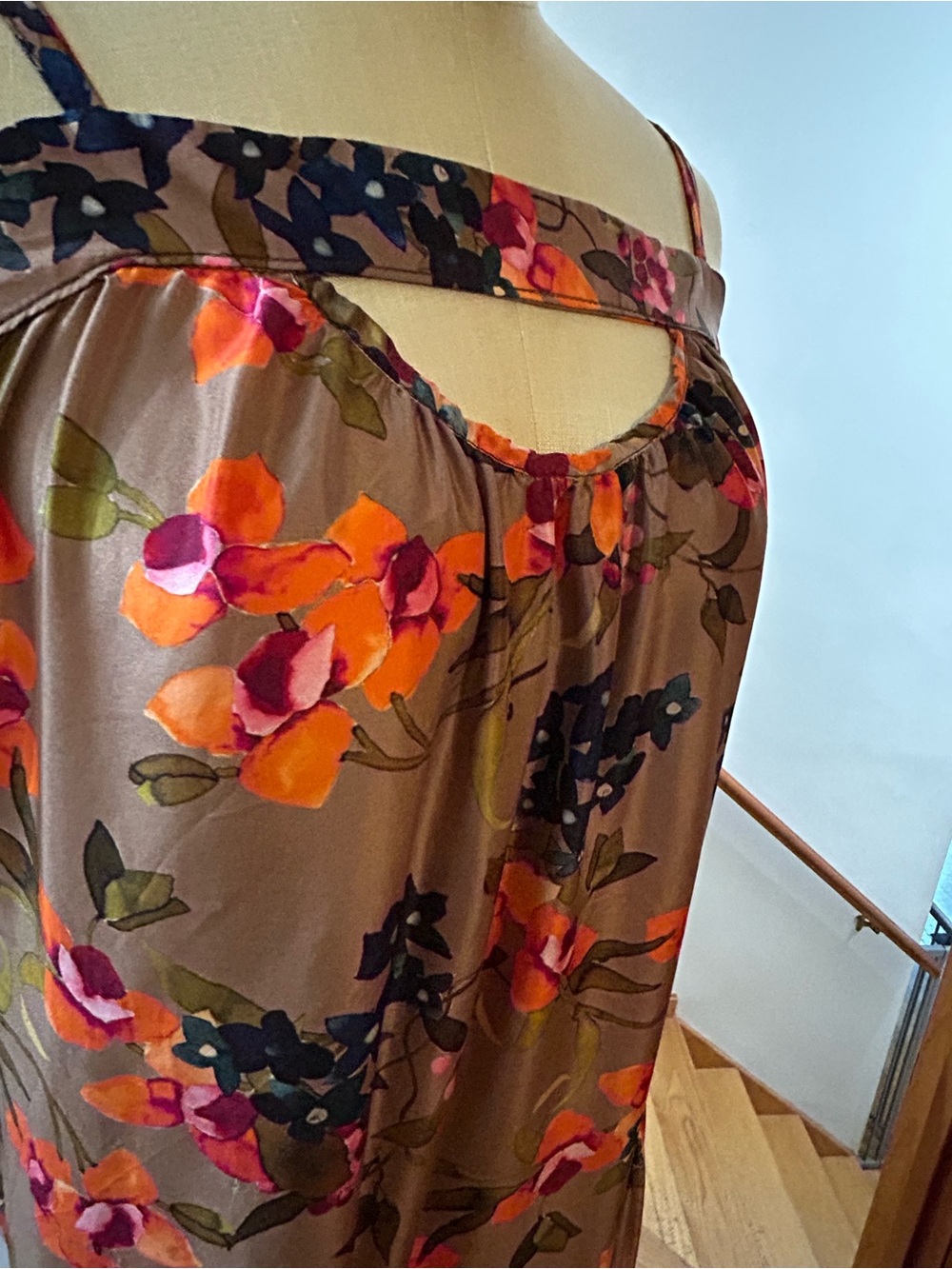 Floral Tiered Bronze Maxi Boho Dress from Louis Boston  XS/SM
